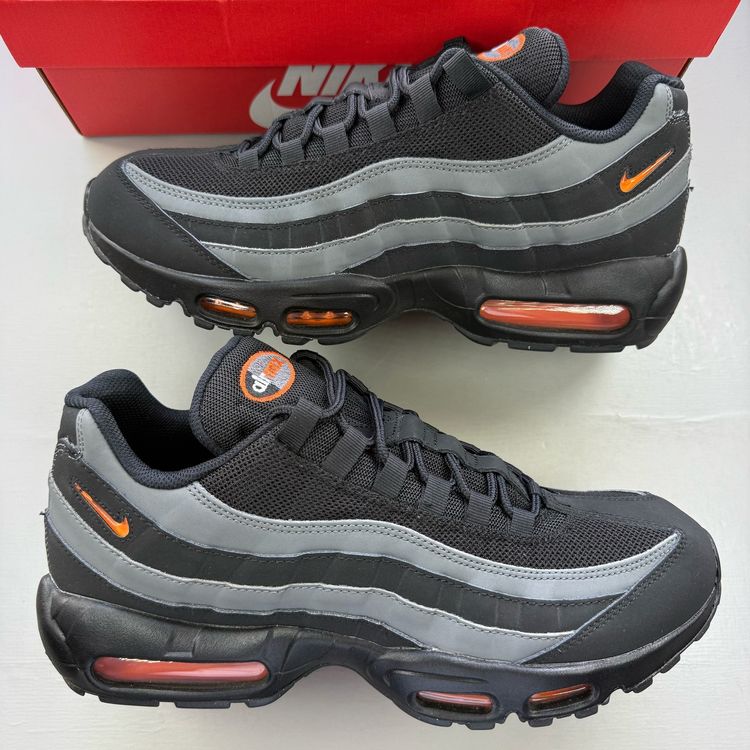 Immagine di Nike Air Max 95 Size UK 10 Black Grey Safety Orange Men's Trainers DX2657-001 6