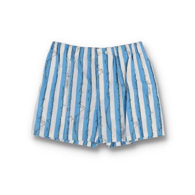 Bottega Veneta Blue Swimmers Print Bermuda Shorts
