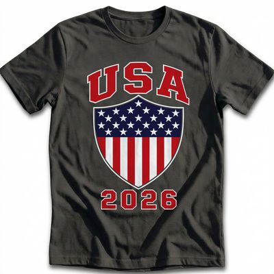 Clean Bold Stars And Stripes Football T-Shirt US 1