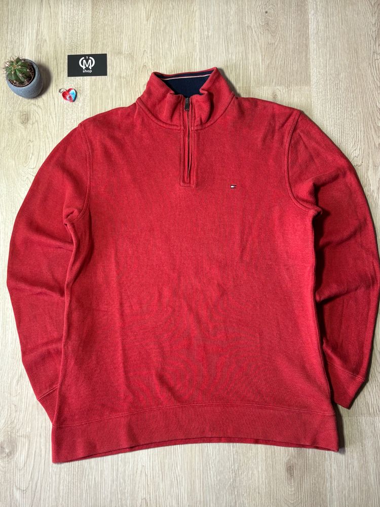 Tommy Hilfiger Red Quarter-Zip Sweatshirt