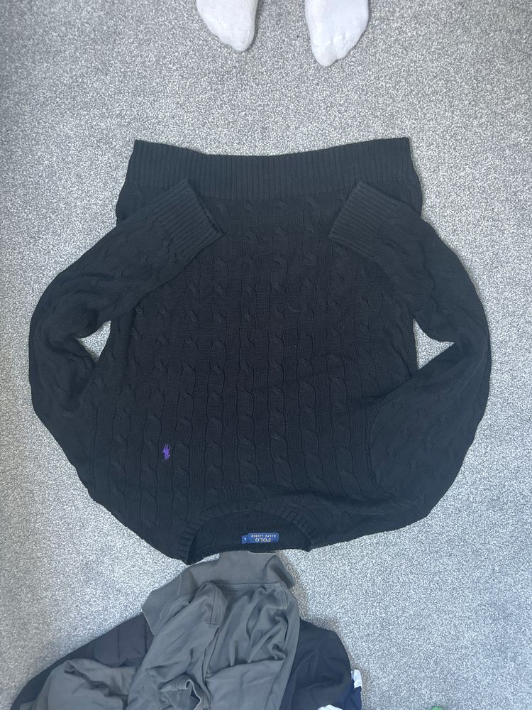 Ralph Lauren Black Cable Knit Sweater