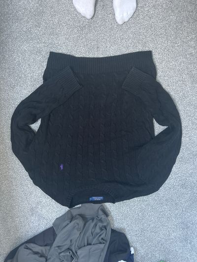 Ralph Lauren Black Cable Knit Sweater