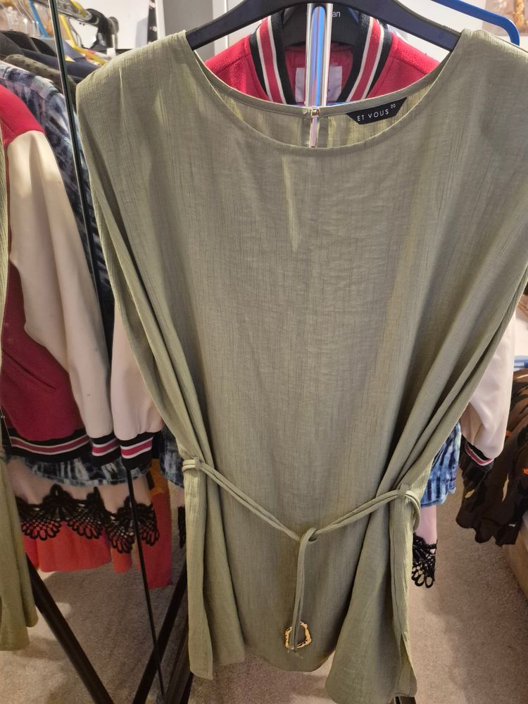 Green Belted Dress