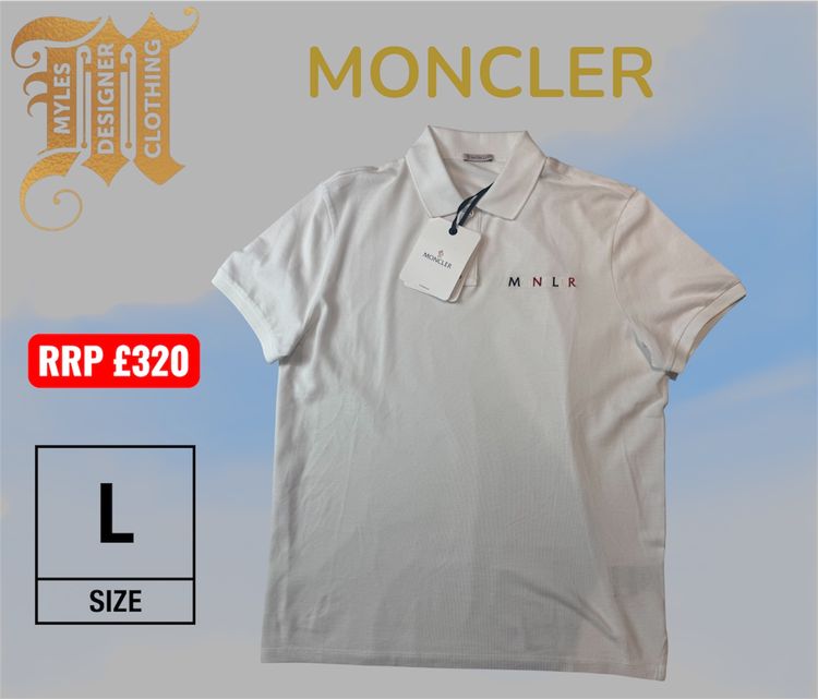 Moncler White Polo Shirt