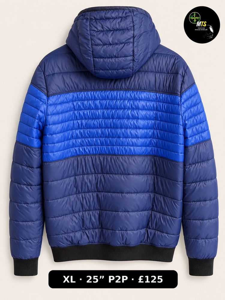 2509 Blue Padded Hooded Jacket 25” p2p image 2