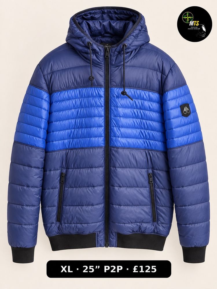2509 Blue Padded Hooded Jacket 25” p2p image 1