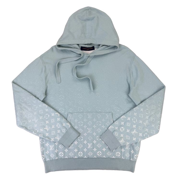Louis Vuitton Men’s Baby Blue Monogram Gradient Pullover Hoodie (Copy) imagen 1