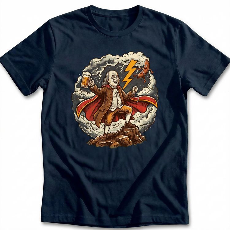 Benjamin Franklin Sausage Lightning T-Shirt AU image 3