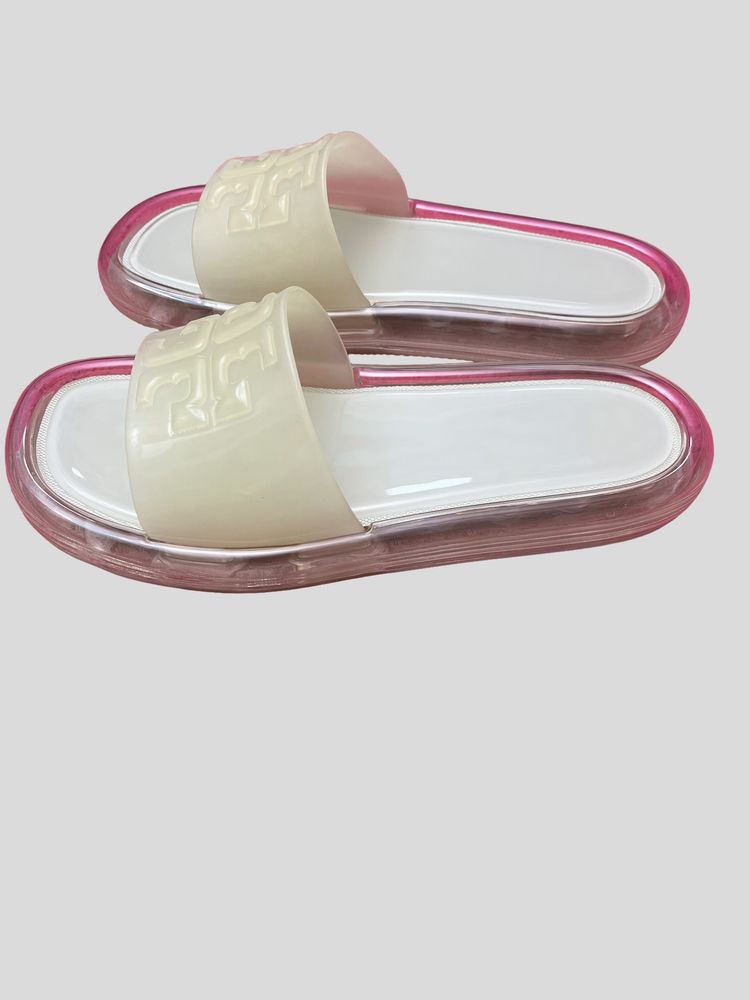 Tory Burch New Ivory Bubble Jelly Tpu Slides 4