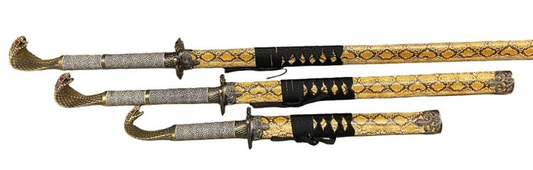 King Cobra Samurai Sword Steel Katana Set of 3 image 4
