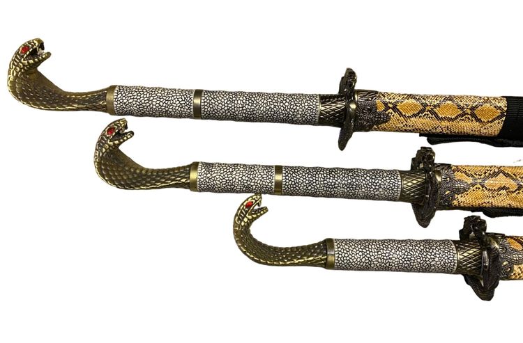 King Cobra Samurai Sword Steel Katana Set of 3 image 5