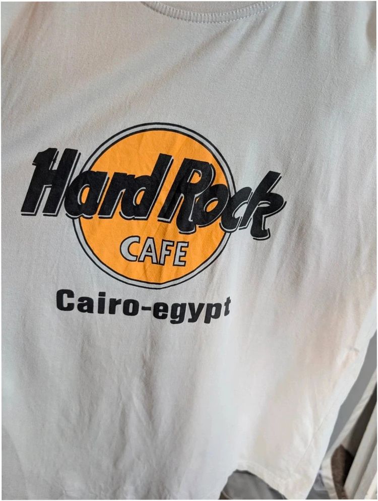 Immagine di Hard Rock Cafe Cairo Egypt Graphic T-Shirt XL Cream Egyptian Cotton 2