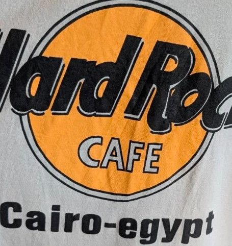 Immagine di Hard Rock Cafe Cairo Egypt Graphic T-Shirt XL Cream Egyptian Cotton 8