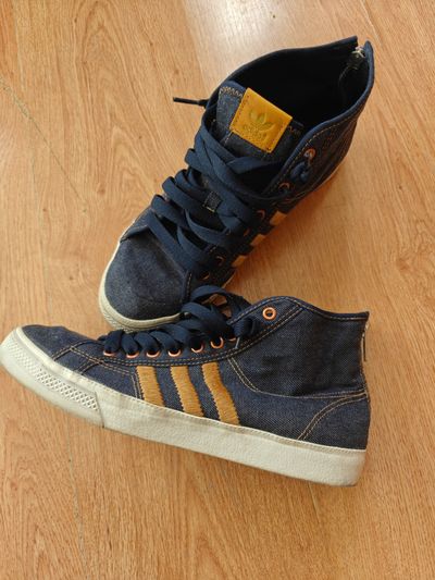 Adidas Denim Gold 43 High-Top Sneakers
