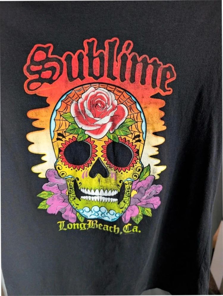 Official Sublime Sugar Skull Long Beach Ca Graphic Band T Shirt Size XL image 2