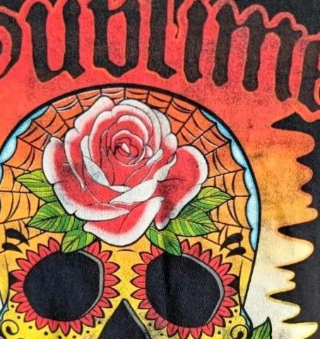Official Sublime Sugar Skull Long Beach Ca Graphic Band T Shirt Size XL image 10