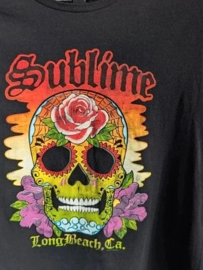 Official Sublime Sugar Skull Long Beach Ca Graphic Band T Shirt Size XL image 7