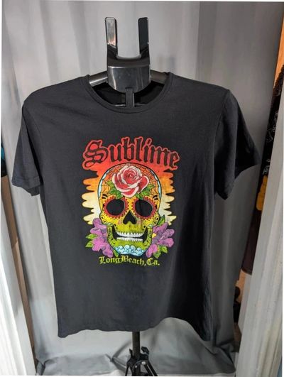 Official Sublime Sugar Skull Long Beach Ca Graphic Band T Shirt Size XL