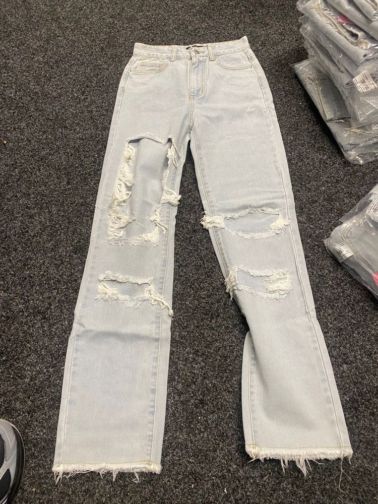 PLT CYNTOIA BLUE HIGH WAISTED CUT OUT RIPPED RRP £29.99