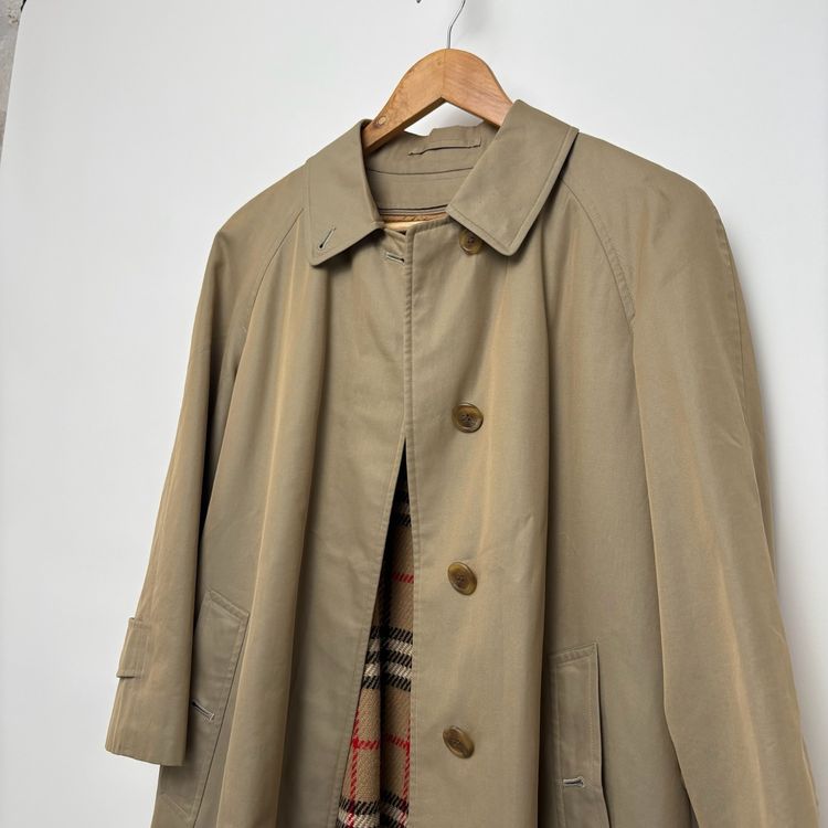 Burberry Vintage Cream Nova Check Lined Mac Trench Coat With Wool Liner image 6