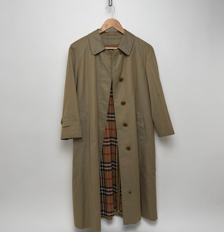 Burberry Vintage Cream Nova Check Lined Mac Trench Coat With Wool Liner image 5