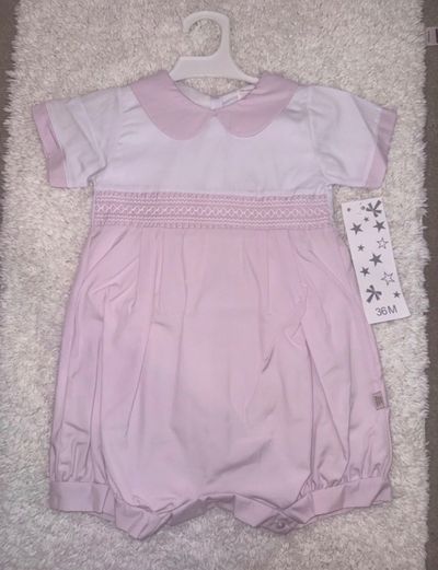 Pink And White Baby Romper