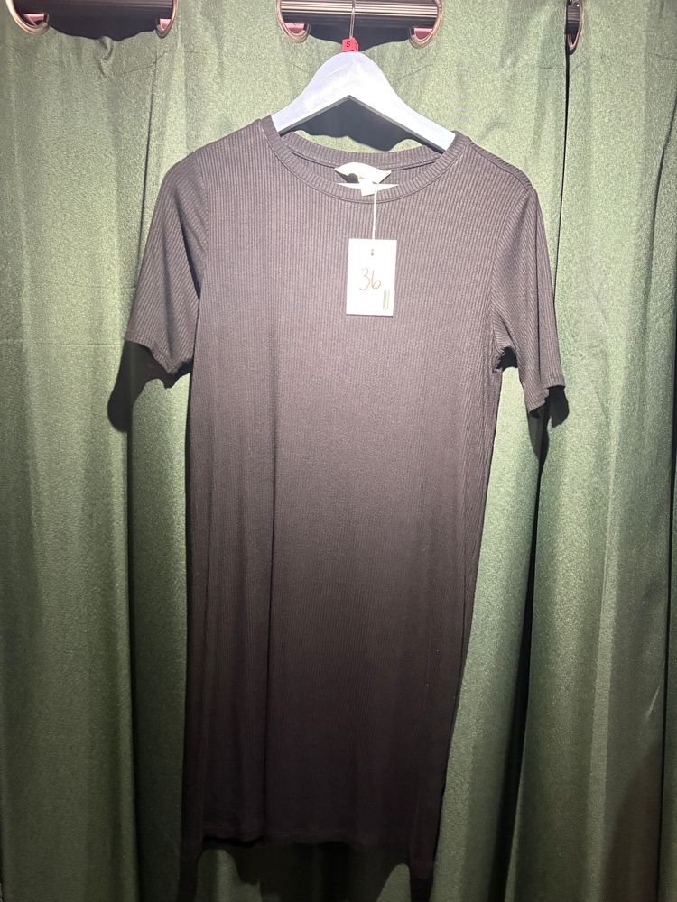 H&M Basics Ribbed Short Sleeve Dress