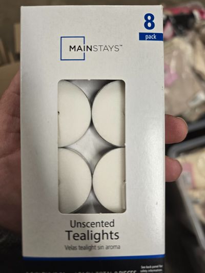 2 x 8 Mainstays Unscented Tealights 8 Pack
