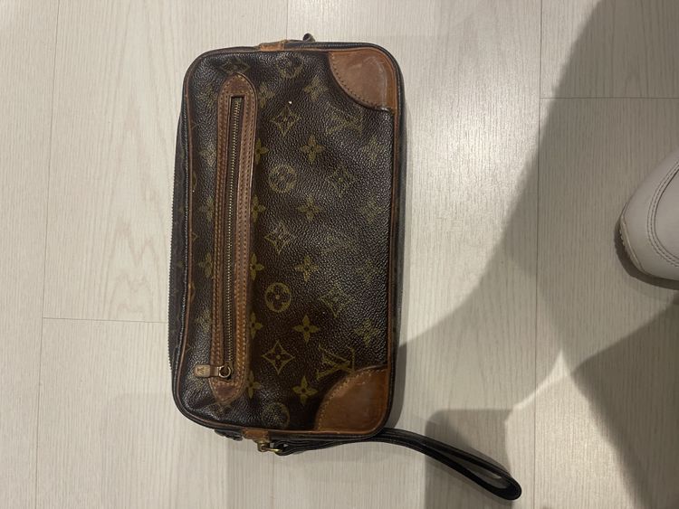 Brown Monogram Wristlet Bag