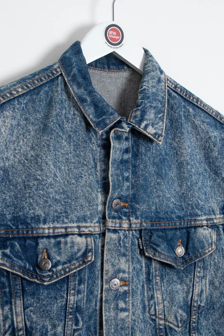 Immagine di Women's Levi's Acid Wash Denim Trucker Vest (XL) 6