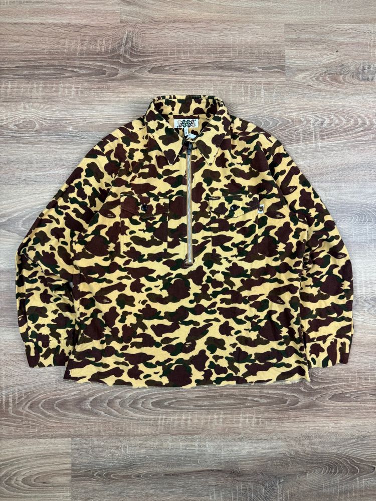 Early 2000s Bape 1st Camo Fleece Half Zip Pullover (S) image 1
