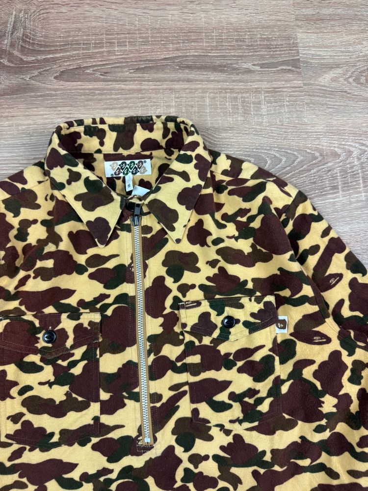 Early 2000s Bape 1st Camo Fleece Half Zip Pullover (S) image 5
