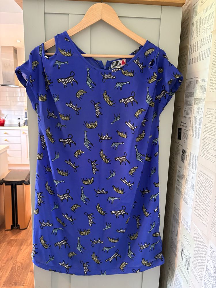 River Island River Island Chelsea Girl Blue Printed Dress product image