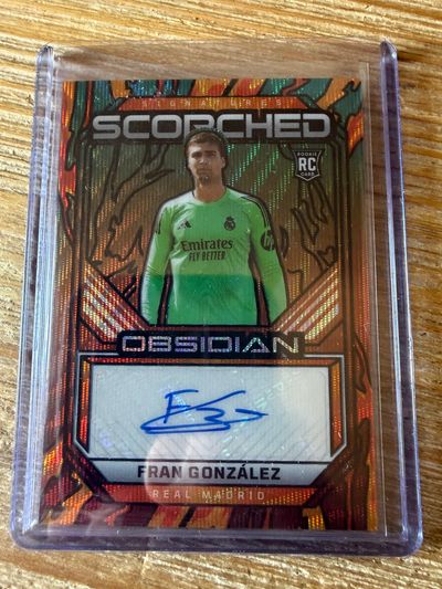 Fran González RC Auto /25 Panini Obsidian 2025-26 Scorched Real Madrid