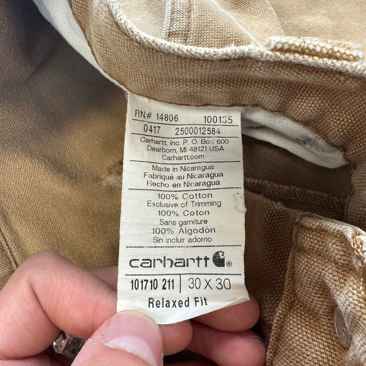 Carhartt Carpenter Workwear Trousers Tan Beige obraz 12