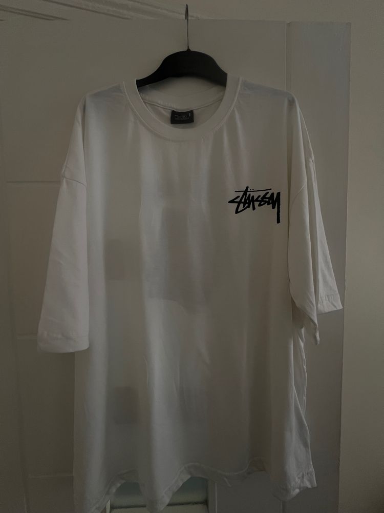 Stussy White Oversized T-Shirt With Playing Cards Print image 2