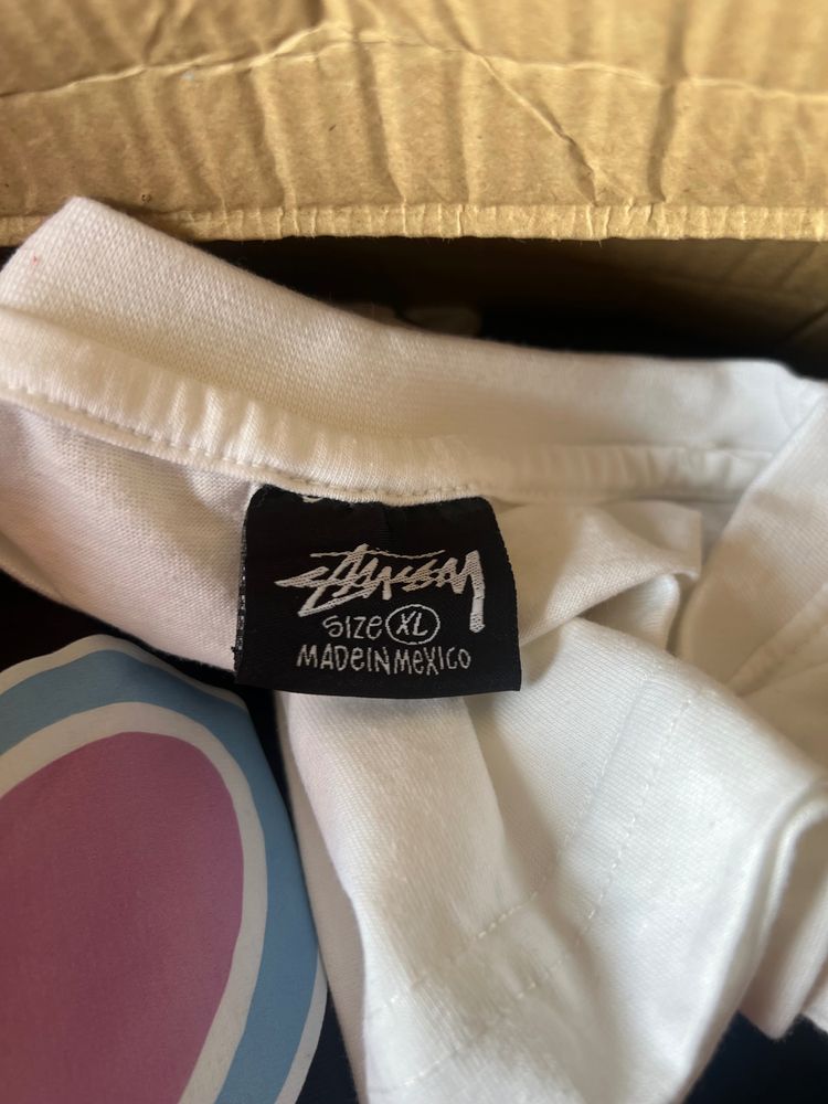 Stussy White Oversized T-Shirt With Playing Cards Print image 3