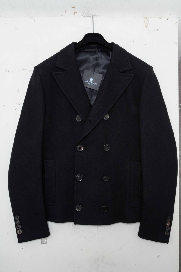 Lanvin Paris Double-Breasted Wool Short Peacoat image 1