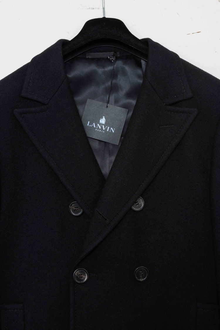 Lanvin Paris Double-Breasted Wool Short Peacoat image 11