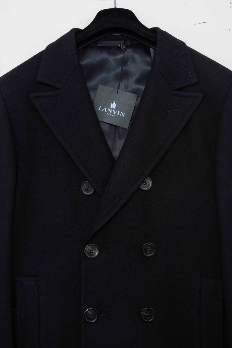 Lanvin Paris Double-Breasted Wool Short Peacoat image 12