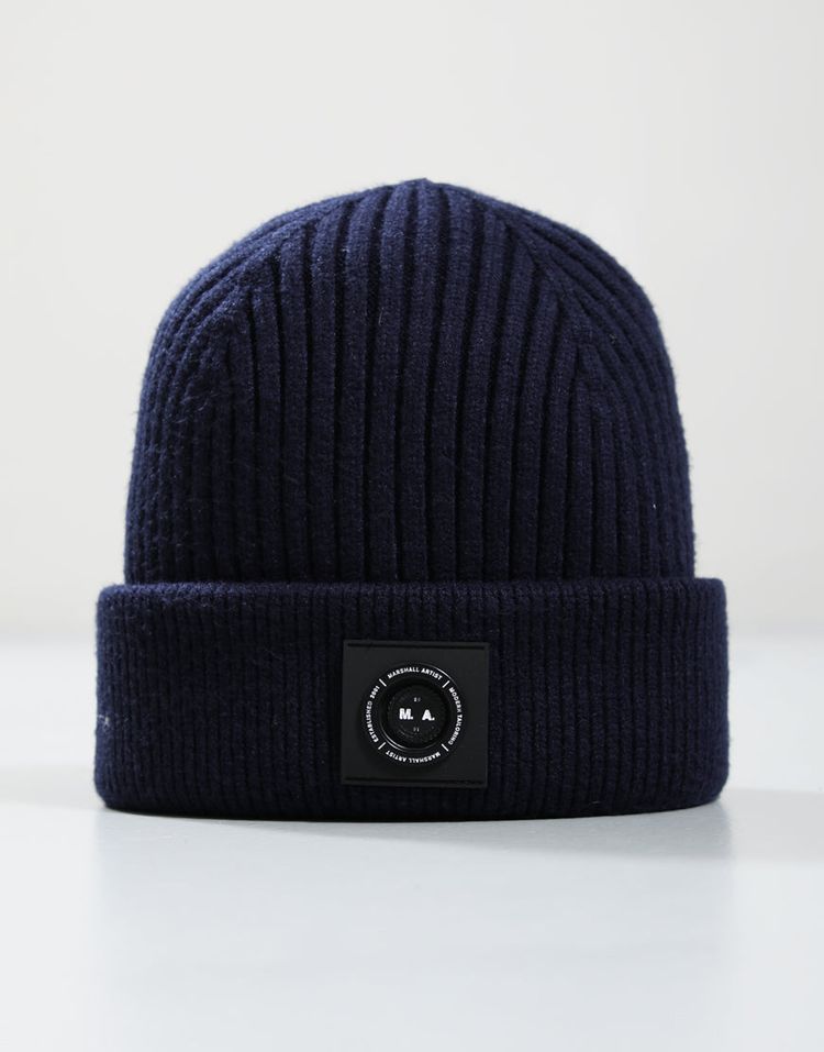 Marshall Artist Siren Cable Knit Beanie Hat Navy