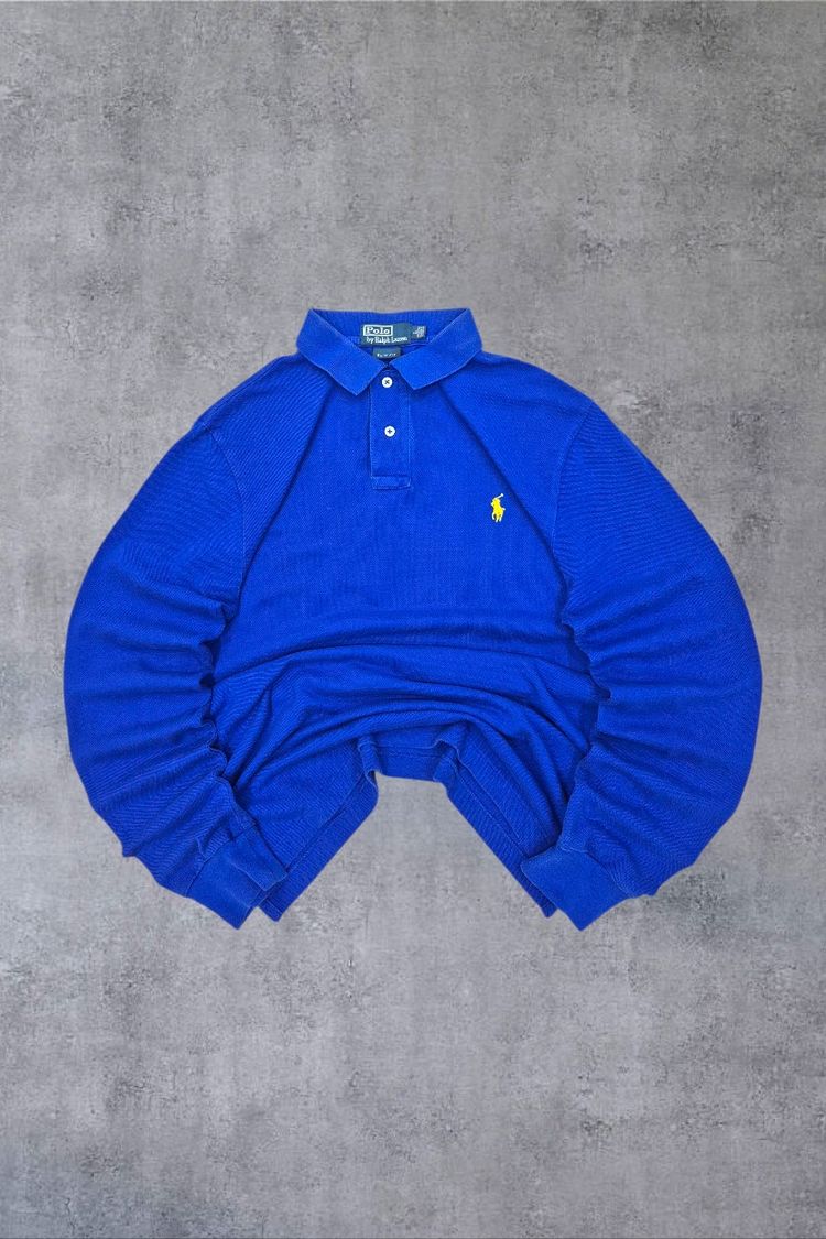 Blue Long Sleeve Polo Shirt