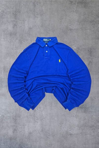 Blue Long Sleeve Polo Shirt