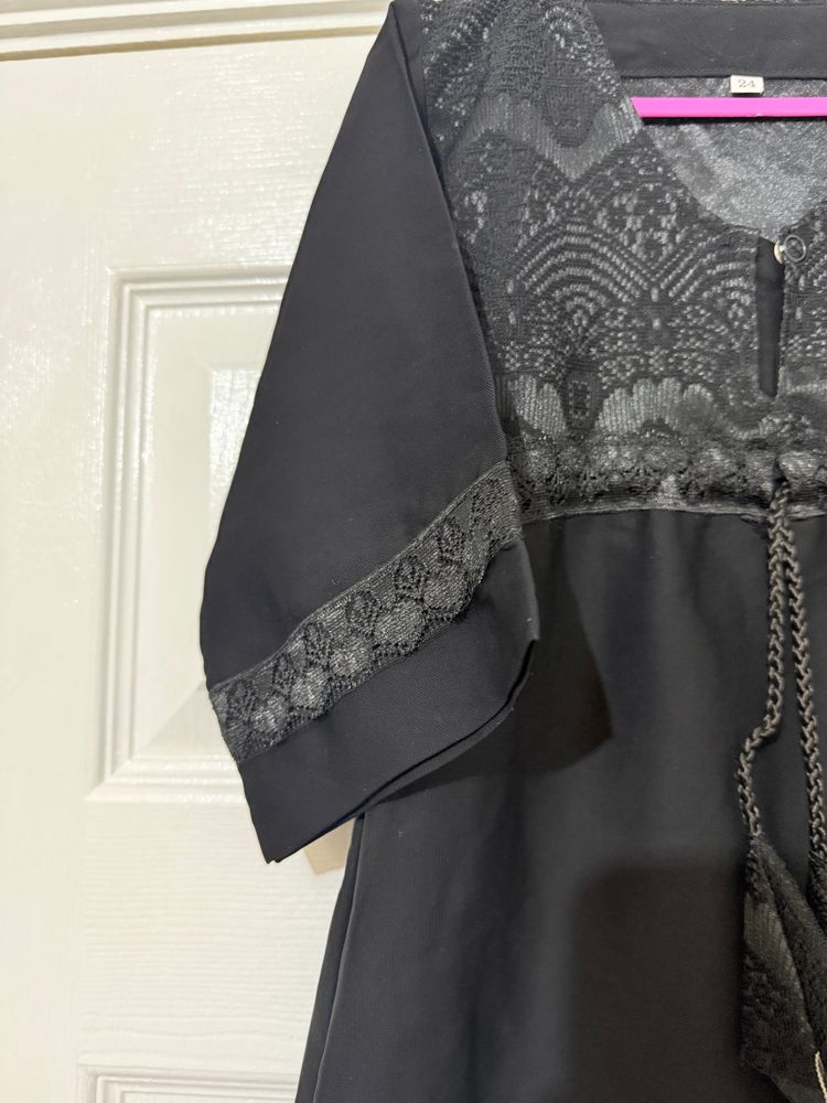 Black And Grey Lace Detailed Dress 5