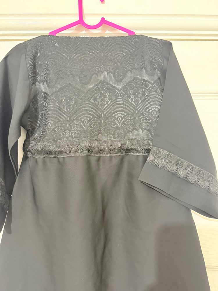 Black And Grey Lace Detailed Dress 4