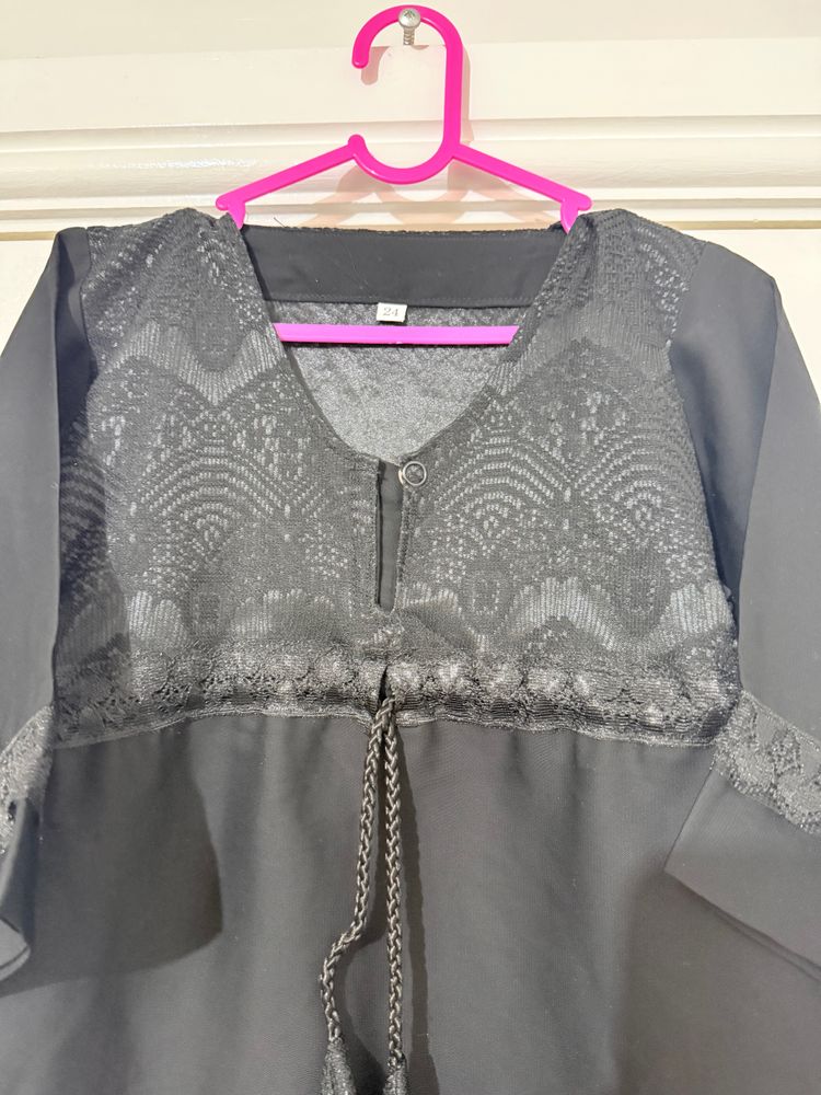 Black And Grey Lace Detailed Dress 7