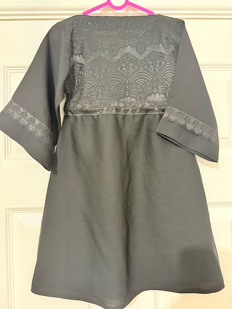 Black And Grey Lace Detailed Dress 3