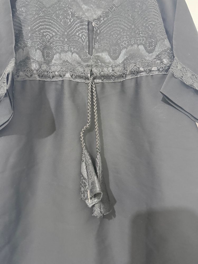 Black And Grey Lace Detailed Dress 6
