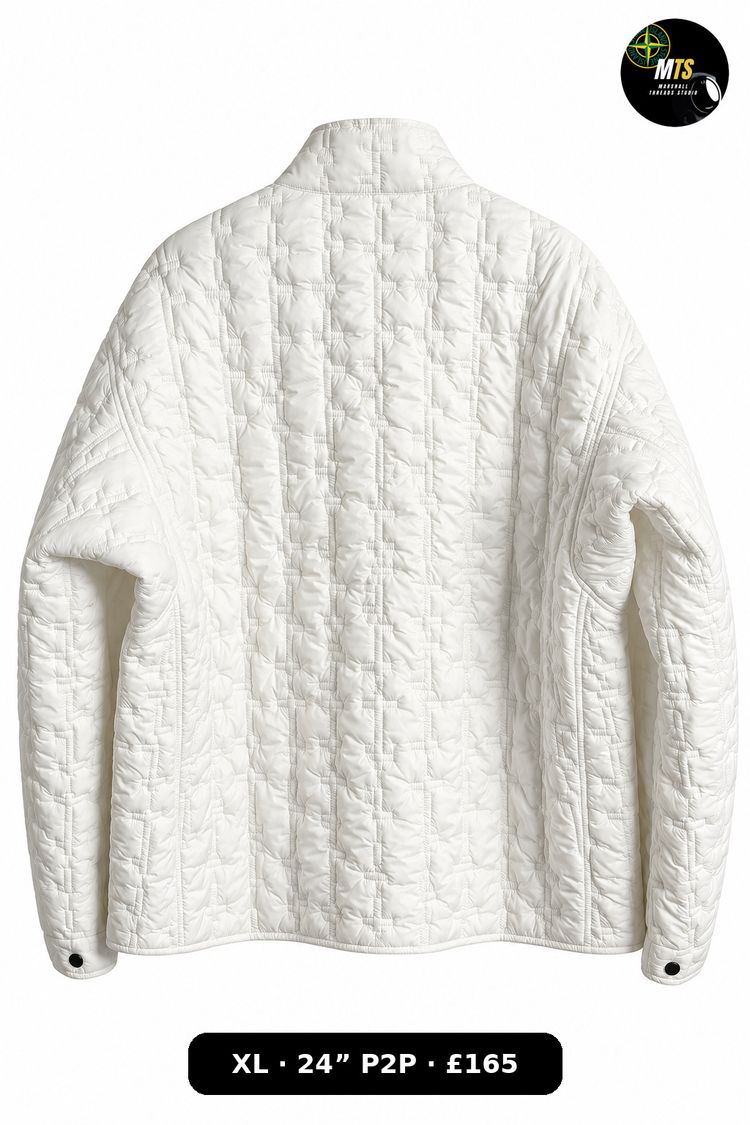 Stone Island White Quilted Jacket image 2
