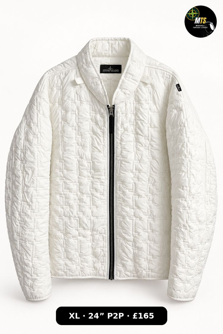 Stone Island White Quilted Jacket image 1